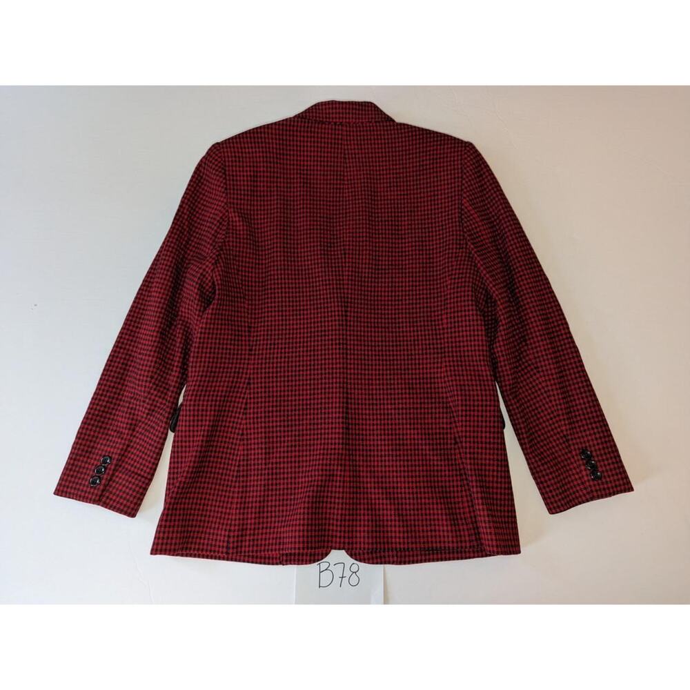 Pendleton Virgin Wool Red Checkered Blazer Size 14 Vintage -0623B78 - Picture 4 of 4